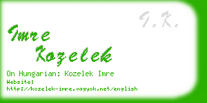 imre kozelek business card